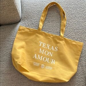 Sezane Texas Mon Amour Yellow Tote Bag